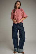 Short Sleeve Wine Striped Top