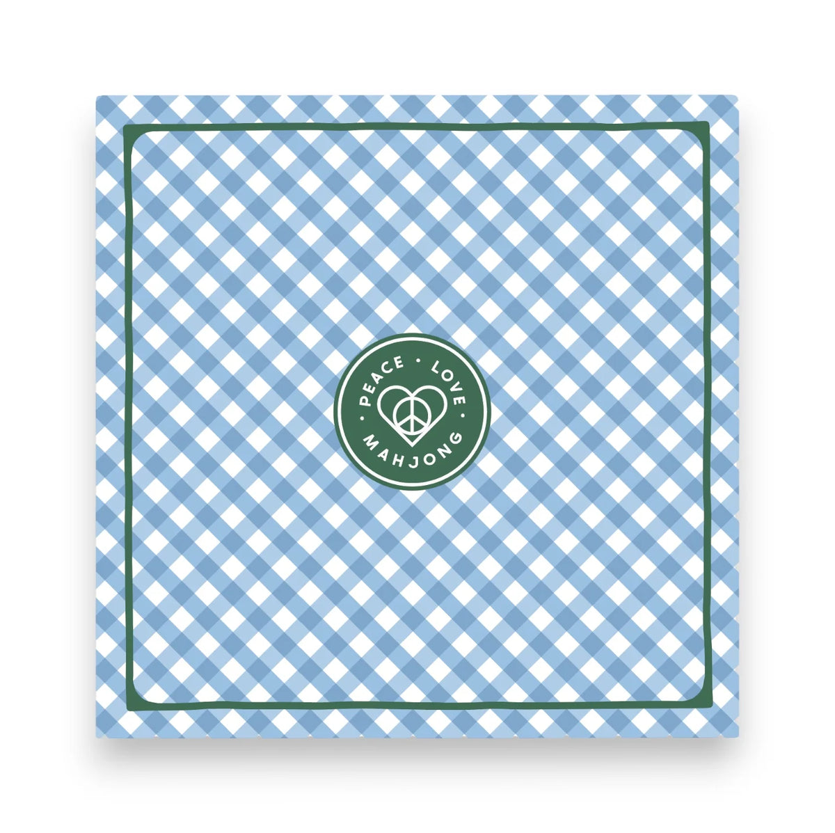 PLM Mahjong Mat- Gingham Blue Bird