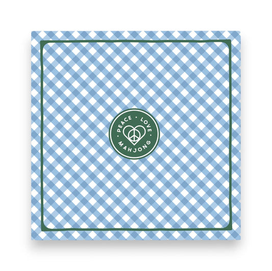 PLM Mahjong Mat- Gingham Blue Bird