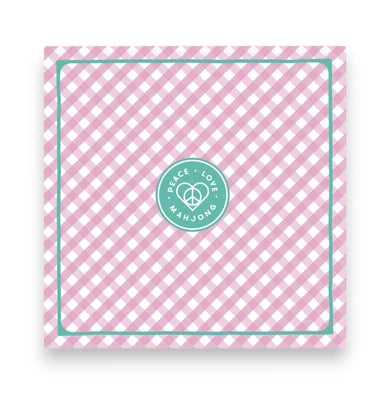 PLM Mahjong Mat - Gingham Pink Fling