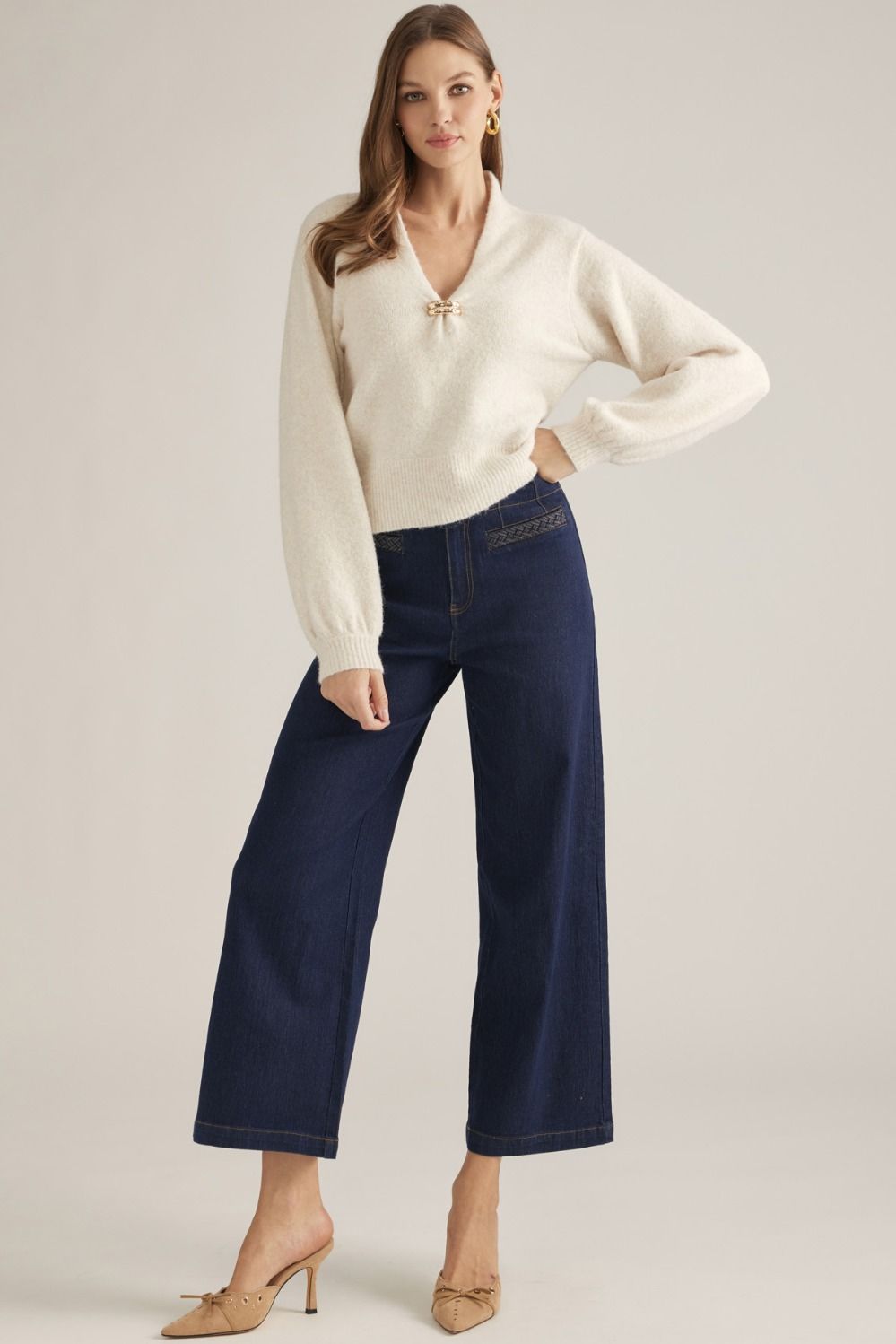 Dark Denim WIde Leg Pants
