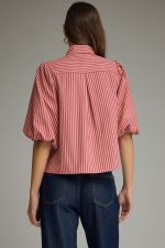 Short Sleeve Wine Striped Top